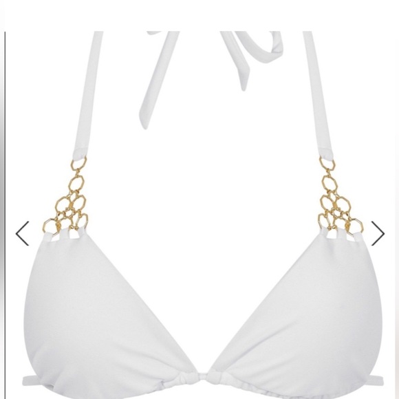 NWT Bahimi White and Gold Women's Bikini Top - Picture 1 of 2